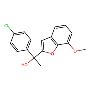 1-(4-Chlorophenyl)-1-(7-methoxy-1-benzofuran-2-yl)ethan-1-ol structure