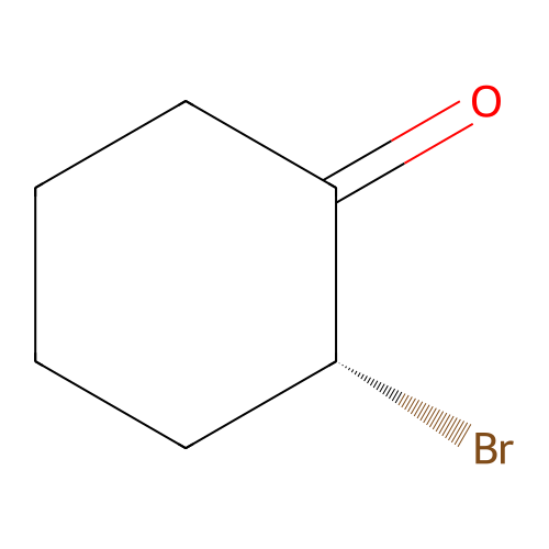 (2R)-2-bromocyclohexan-1-one structure