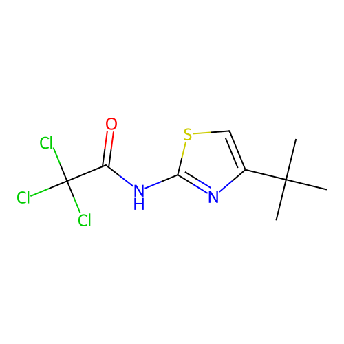 N-(4-tert-butyl-1,3-thiazol-2-yl)-2,2,2-trichloroacetamide structure
