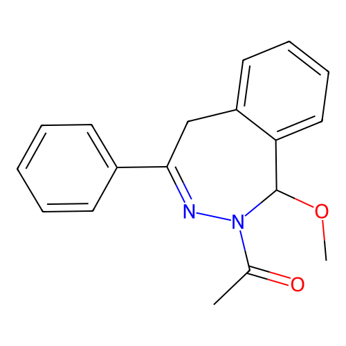 2-Acetyl-1-methoxy-4-phenyl-2,5-dihydro-1H-2,3-benzodiazepine structure