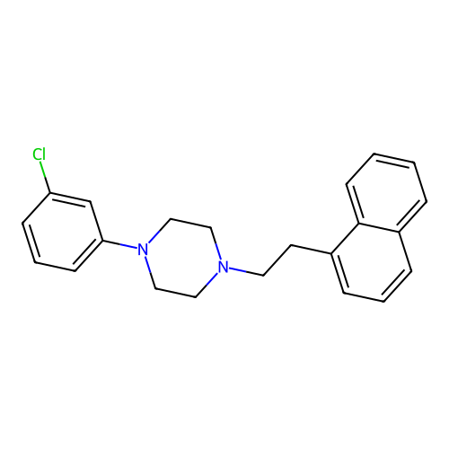 Piperazine, 1-(3-chlorophenyl)-4-(2-(1-naphthalenyl)ethyl)- structure