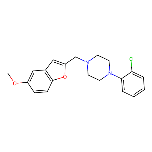 Piperazine, 1-(2-chlorophenyl)-4-((5-methoxy-2-benzofuranyl)methyl)- structure