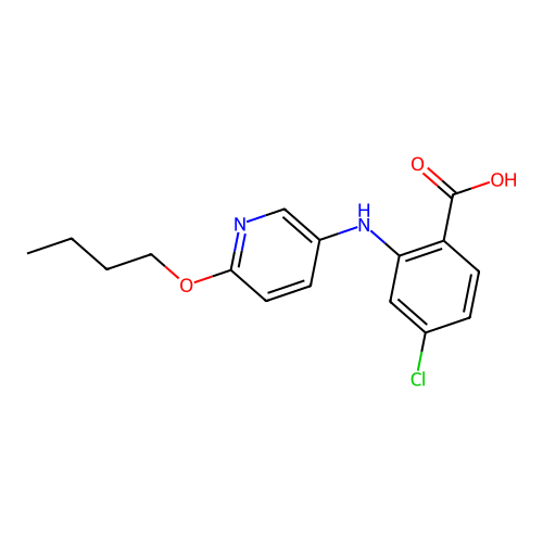 2-[(6-Butoxypyridin-3-yl)amino]-4-chlorobenzoic acid structure