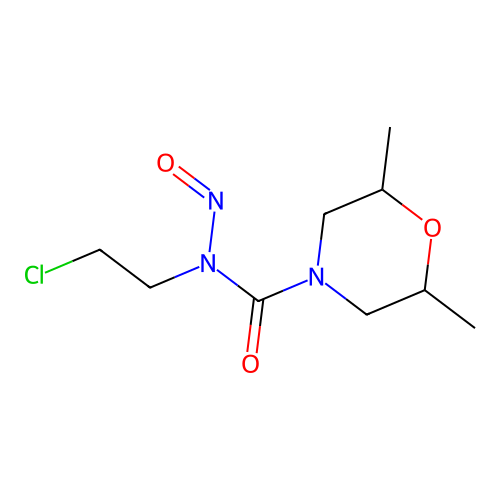 N-(2-chloroethyl)-2,6-dimethyl-N-nitrosomorpholine-4-carboxamide structure