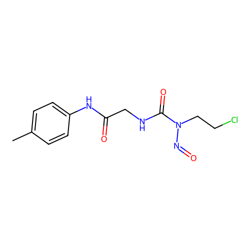 2-[[2-chloroethyl(nitroso)carbamoyl]amino]-N-(4-methylphenyl)acetamide structure