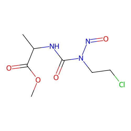 Methyl 2-[[2-chloroethyl(nitroso)carbamoyl]amino]propanoate structure