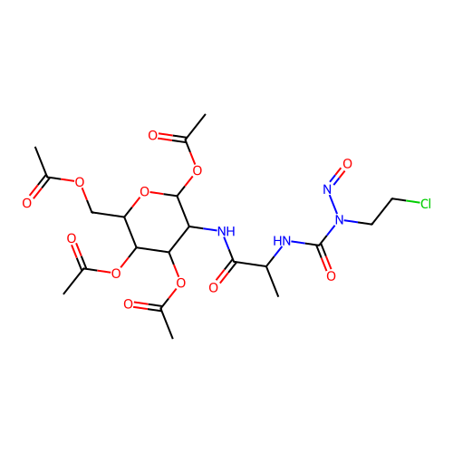 [3,4,6-triacetyloxy-5-[2-[[2-chloroethyl(nitroso)carbamoyl]amino]propanoylamino]oxan-2-yl]methyl acetate structure