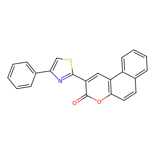 2-(4-Phenyl-thiazol-2-yl)-benzo[f]chromen-3-one structure
