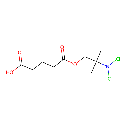 Pentanedioic acid, mono(2-(dichloroamino)-2-methylpropyl) ester structure