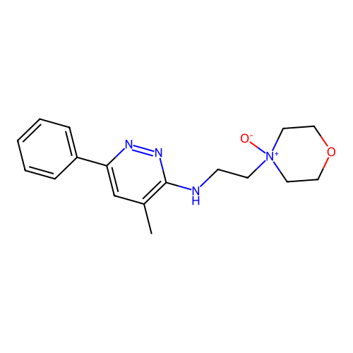 2-Morpholineethanamine, N-(4-methyl-6-phenyl-3-pyridazinyl)-, 4-oxide structure