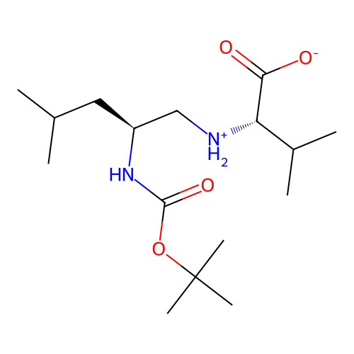 (2S)-3-methyl-2-[[(2S)-4-methyl-2-[(2-methylpropan-2-yl)oxycarbonylamino]pentyl]azaniumyl]butanoate structure