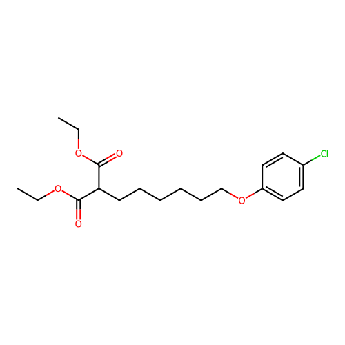 Diethyl-6-(4-chlorophenoxy) hexylmalonate structure