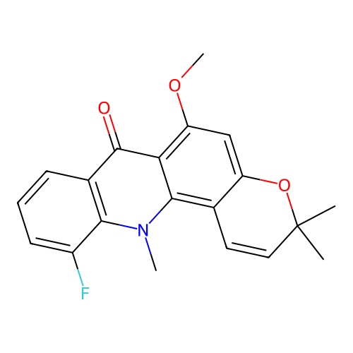 7H-Pyrano[2,3-c]acridin-7-one der. structure