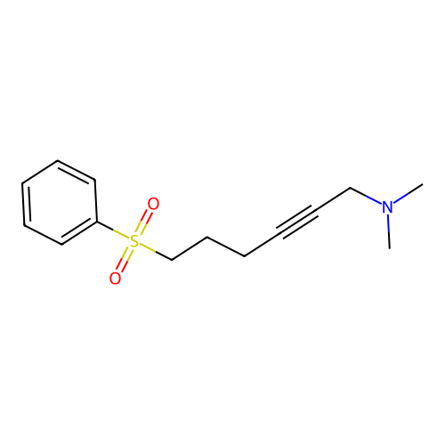 6-(benzenesulfonyl)-N,N-dimethylhex-2-yn-1-amine structure