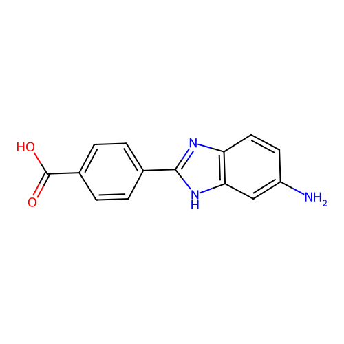 4-(6-amino-1H-benzimidazol-2-yl)benzoic acid structure