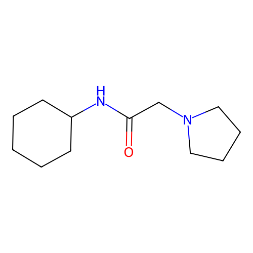 N-cyclohexyl-2-(pyrrolidin-1-yl)acetamide structure