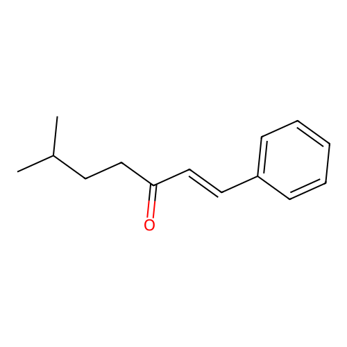 (E)-6-methyl-1-phenylhept-1-en-3-one structure