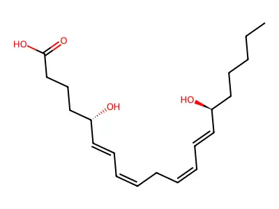(5S,15S)-5,15-Dihydroxyicosa-6,8,11,13-tetraenoic acid structure