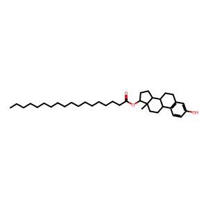 Estra-1,3,5(10)-triene-3,17-diol (17beta)-, 17-octadecanoate structure