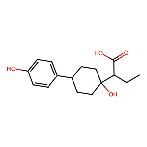 Cyclohexaneacetic acid, alpha-ethyl-1-hydroxy-4-(p-hydroxyphenyl)- structure