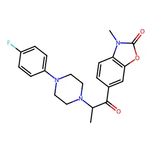 2-Benzoxazolinone, 6-(2-(4-(p-fluorophenyl)-1-piperazinyl)propionyl)-3-methyl- structure
