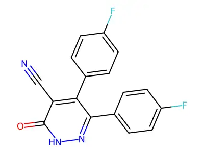 4-Pyridazinecarbonitrile, 5,6-bis(4-fluorophenyl)-2,3-dihydro-3-oxo- structure