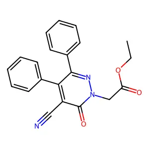 1(6H)-Pyridazineacetic acid, 5-cyano-6-oxo-3,4-diphenyl-, ethyl ester structure
