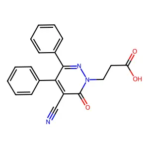 1(6H)-Pyridazinepropanoic acid, 5-cyano-6-oxo-3,4-diphenyl- structure