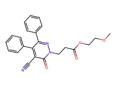 1(6H)-Pyridazinepropanoic acid, 5-cyano-6-oxo-3,4-diphenyl-, 2-methoxyethyl ester structure