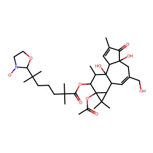 3-Oxazolidinyloxy, 2-(5-((9a-(acetyloxy)-1a,1b,4,4a,5,7a,7b,8,9,9a-decahydro-4a,7b-dihydroxy-3-(hydroxymethyl)-1,1,6,8-tetramethyl-5-oxo-1H-cyclopropa(3,4)benz(1,2-e)azulen-9-yl)oxy)-5-oxopentyl)-4,4-dimethyl-2-propyl- structure
