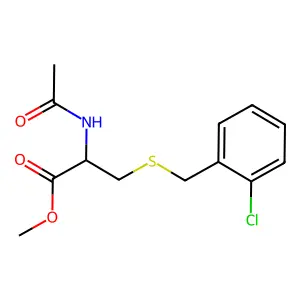L-Cysteine, N-acetyl-S-((2-chlorophenyl)methyl)-, methyl ester structure