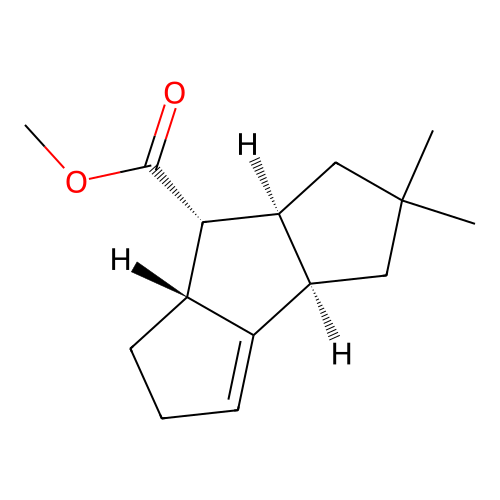 methyl (3bR,6aS,7R,7aR)-5,5-dimethyl-1,2,3b,4,6,6a,7,7a-octahydrocyclopenta[b]pentalene-7-carboxylate structure