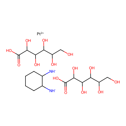 Platinum, (1,2-cyclohexanediamine-N,N')bis(D-gluconato-O1-, [SP-4-2-(1S-trans)] structure