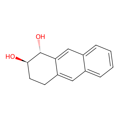 trans-Anthracene, 1,2,3,4-tetrahydro-1,2-diol structure