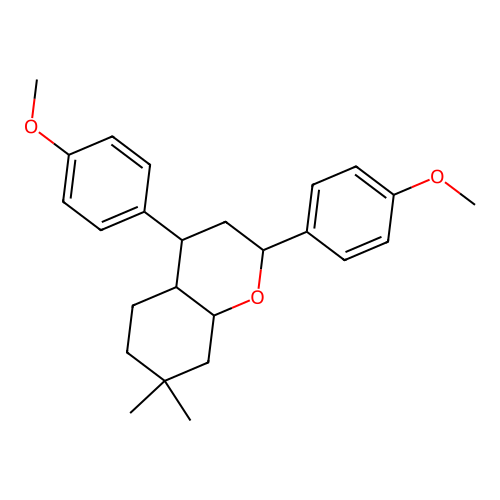 Chroman, hexahydro-2,4-bis(p-methoxyphenyl)-7,7-dimethyl- structure
