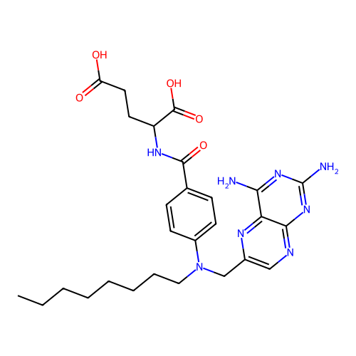2-[[4-[(2,4-diaminopteridin-6-yl)methyl-octylamino]benzoyl]amino]pentanedioic acid structure
