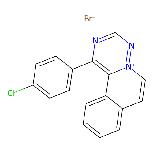 (1,2,4)Triazino(6,1-a)isoquinolin-5-ium, 1-(4-chlorophenyl)-, bromide structure