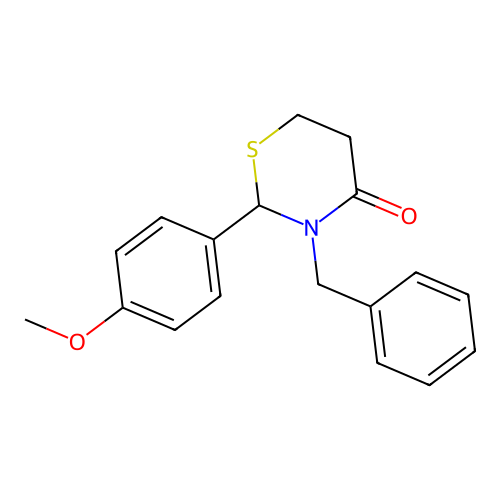 3-Benzyl-2-(4-methoxyphenyl)-1,3-thiazinan-4-one structure