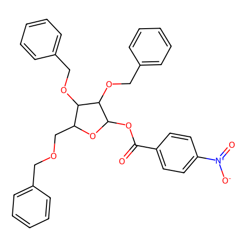 2,3,5-Tri-O-benzyl-1-O-(4-nitrobenzoyl)pentofuranose structure