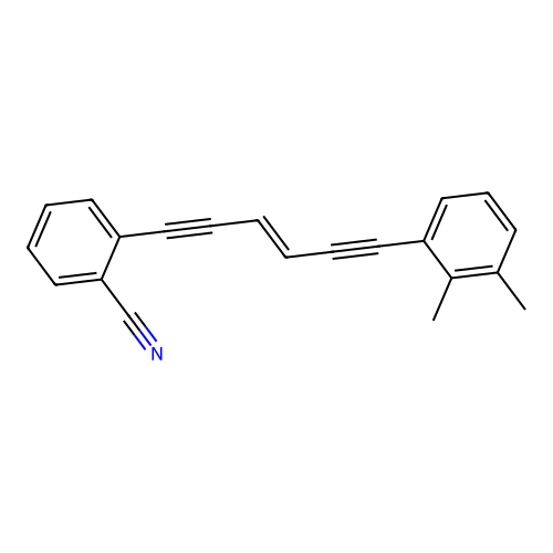 Benzonitrile, 2-[6-(2,3-dimethylphenyl)-3-hexene-1,5-diynyl]- structure