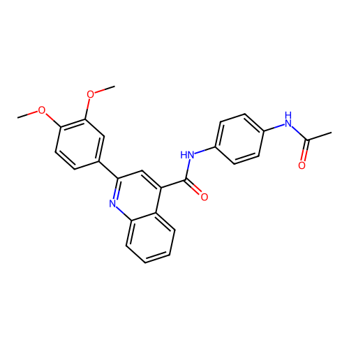 N-(4-acetamidophenyl)-2-(3,4-dimethoxyphenyl)quinoline-4-carboxamide structure