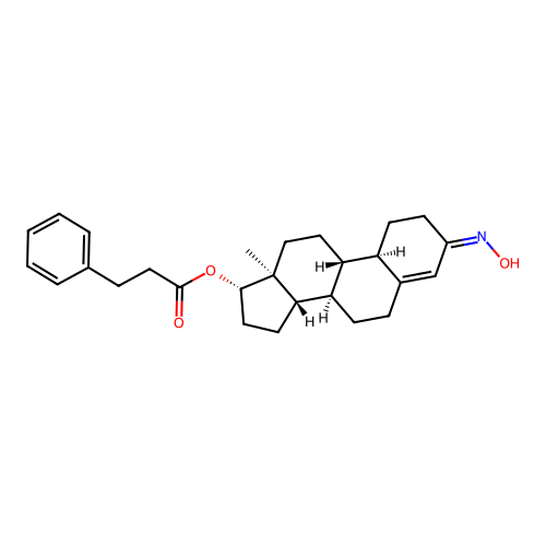 17-(1-Oxo-3-phenylpropoxy)-estr-4-en-3-one 3-oxime structure