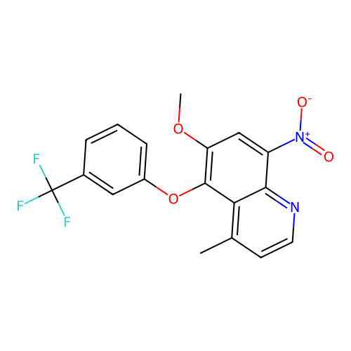 4-Methyl-5-[3-trifluoromethylphenoxy]-6-methoxy-8-nitroquinoline structure
