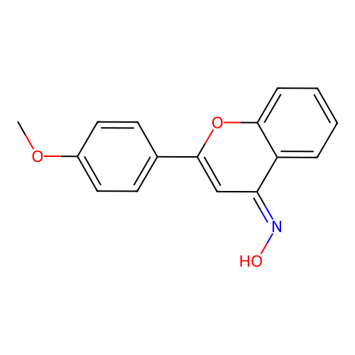 (E)-2-(4-methoxyphenyl)-4H-chromen-4-one oxime structure