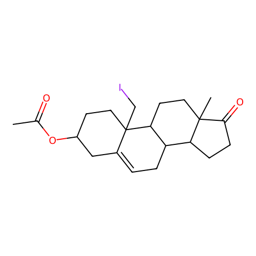 19-Iodo-5-androstene-3beta-ol-17-one 3-acetate structure