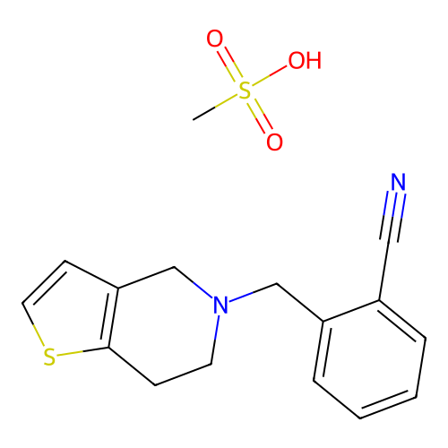 5-o-Cyanobenzyl-4,5,6,7-tetrahydrothieno(3,2-c)pyridine methanesulfonate structure