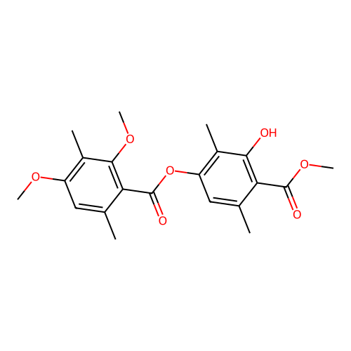 Methyl 4-(2,4-dimethoxy-3,6-dimethylbenzoyl)oxy-2-hydroxy-3,6-dimethylbenzoate structure