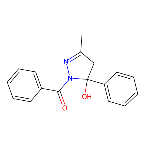 1H-Pyrazol-5-ol, 1-benzoyl-4,5-dihydro-3-methyl-5-phenyl- structure