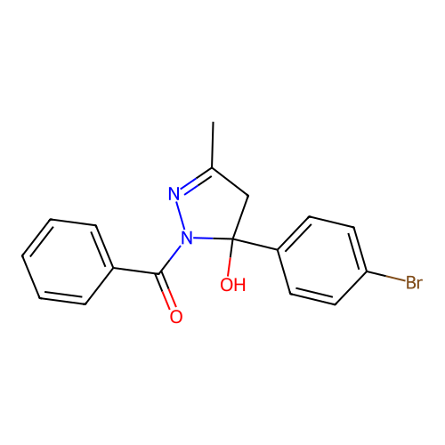 [5-(4-bromophenyl)-5-hydroxy-3-methyl-4H-pyrazol-1-yl]-phenylmethanone structure