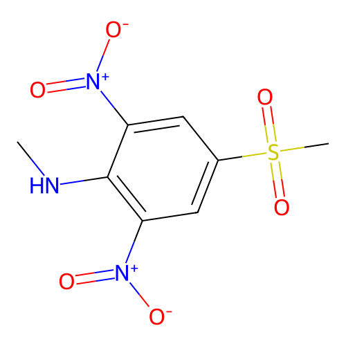 N-methyl-4-(methylsulfonyl)-2,6-dinitroaniline structure